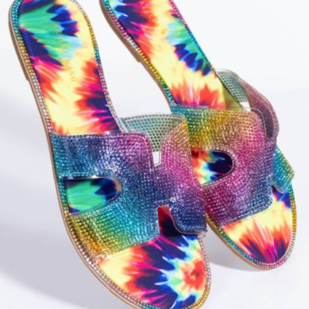 AZALEA WANG - Flat Sandal Slip on side in MultiColors